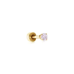 Histoire d'Or Piercing D'oreilles Unitaire Acier Doré Piia Oxyde De Zirconium acier doré oxyde rose New